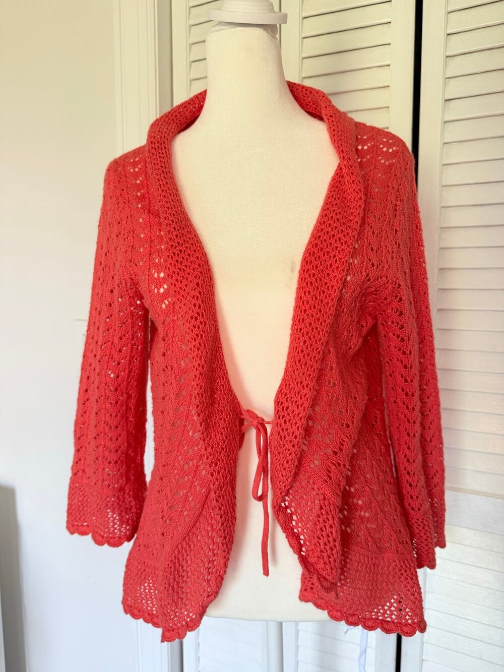 Vintage Crochet Handmade Cardigan Large
